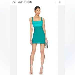 Lovers + Friends Turquoise Mini Dress